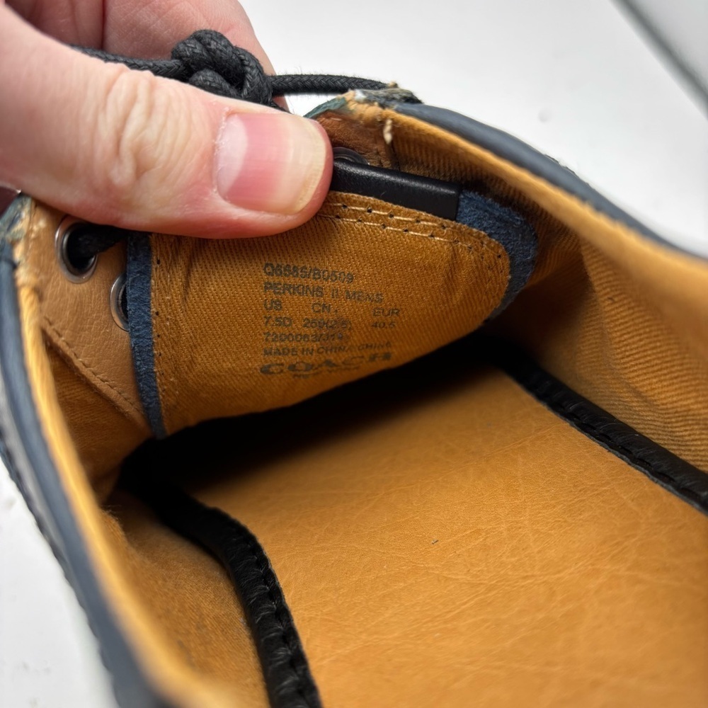 Coach Men's Blue Leather Sneakers Size 7.5 - Picture 7 of 8
